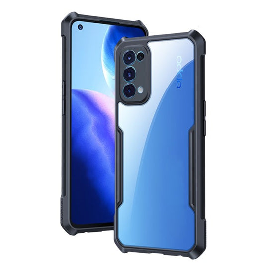 VAKIBO Best Selling Black and Transparent Coloured Made With Soft TPU and Acrylic Back Cover Case With 4 Corner and Camera Protection Suitable for Oppo Reno 5