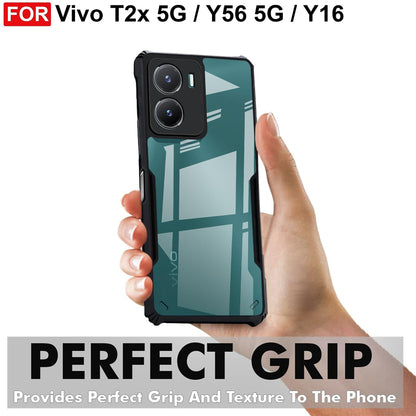 VAKIBO Super Premium Black Border Transparent Case With Corner Protection & Camera Protection Suitable for Vivo T2X 5G