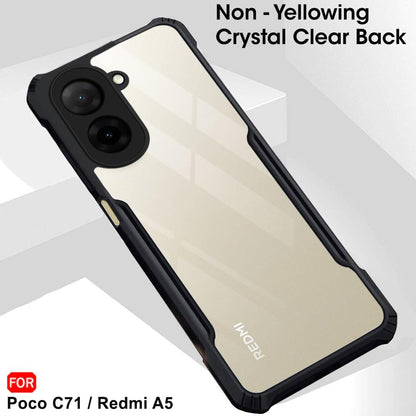 VAKIBO Best Selling Black and Transparent Coloured Made With Soft TPU and Acrylic Back Cover Case With 4 Corner and Camera Protection Suitable for Mi Redmi A5