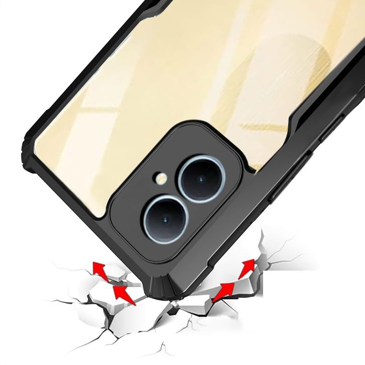 VAKIBO Super Premium Black Border Transparent Case With Corner Protection & Camera Protection Suitable for Vivo Y78 5G
