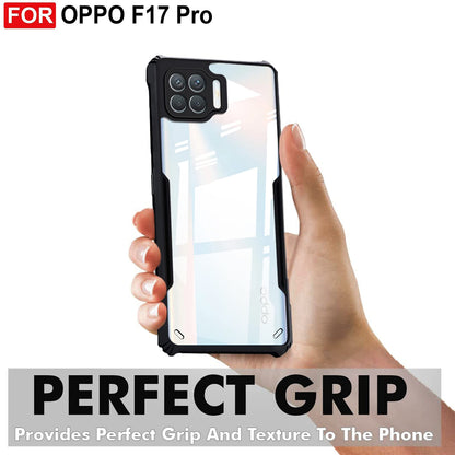 VAKIBO Super Premium Black Border Transparent Case With Corner Protection & Camera Protection Suitable for Oppo F17 Pro