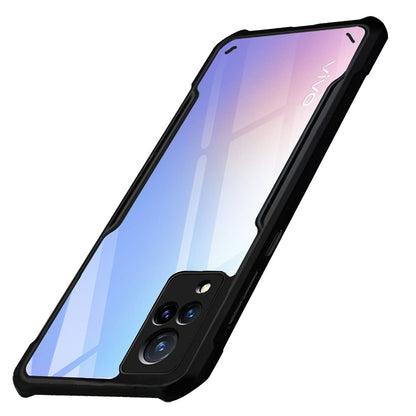 VAKIBO Best Selling Black and Transparent Coloured Made With Soft TPU and Acrylic Back Cover Case With 4 Corner and Camera Protection Suitable for Vivo V21