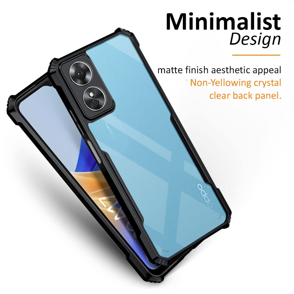 VAKIBO Super Premium Black Border Transparent Case With Corner Protection & Camera Protection Suitable for Oppo A17
