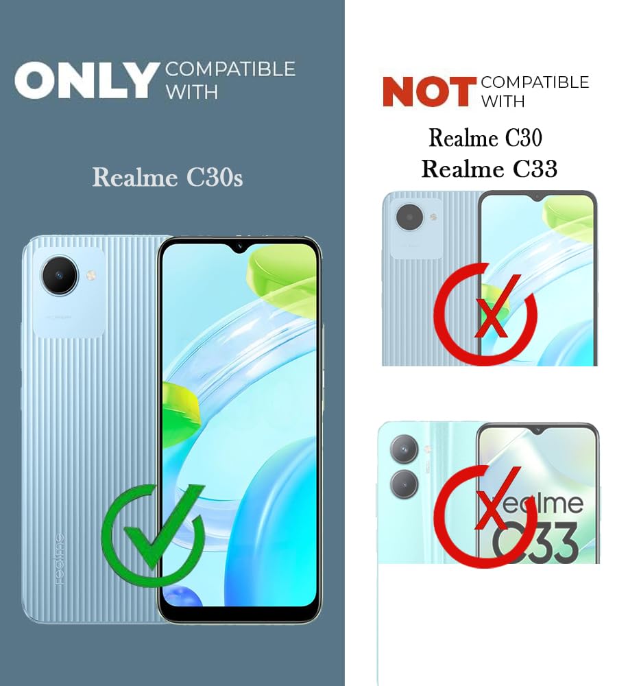 VAKIBO Super Premium Black Border Transparent Case With Corner Protection & Camera Protection Suitable for Realme C30s