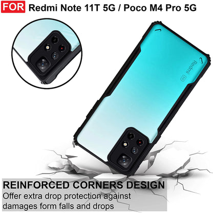 VAKIBO Super Premium Black Border Transparent Case With Corner Protection & Camera Protection Suitable for Mi Poco M4 Pro 5G