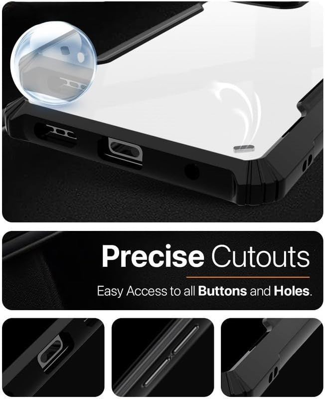 VAKIBO Best Selling Black and Transparent Coloured Made With Soft TPU and Acrylic Back Cover Case With 4 Corner and Camera Protection Suitable for Samsung Galaxy M16