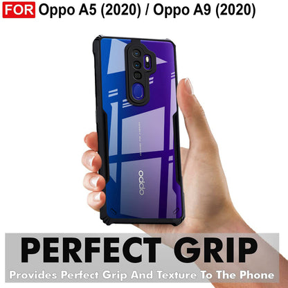 VAKIBO Super Premium Black Border Transparent Case With Corner Protection & Camera Protection Suitable for Oppo A9 2020