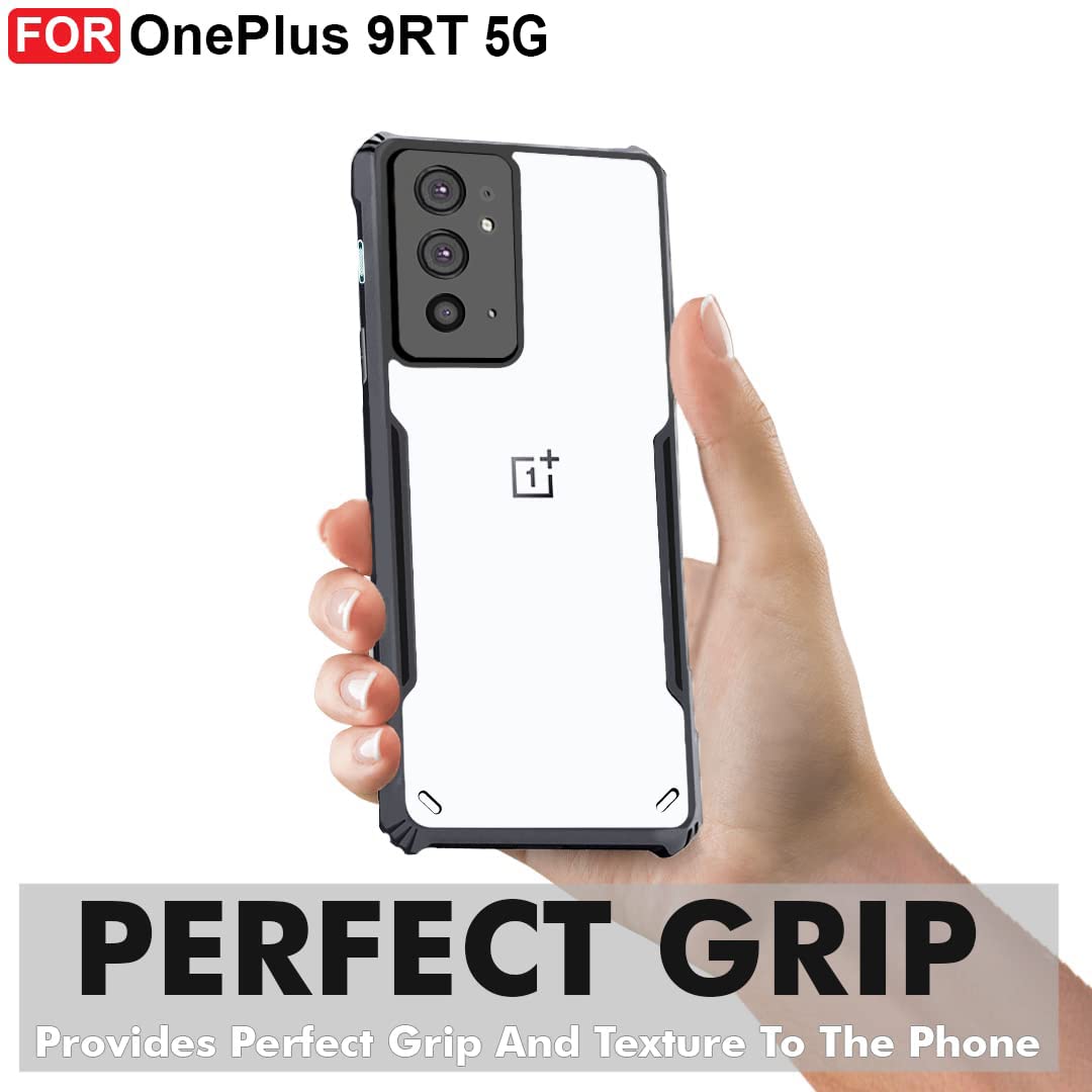 VAKIBO Super Premium Black Border Transparent Case With Corner Protection & Camera Protection Suitable for Oneplus 9RT