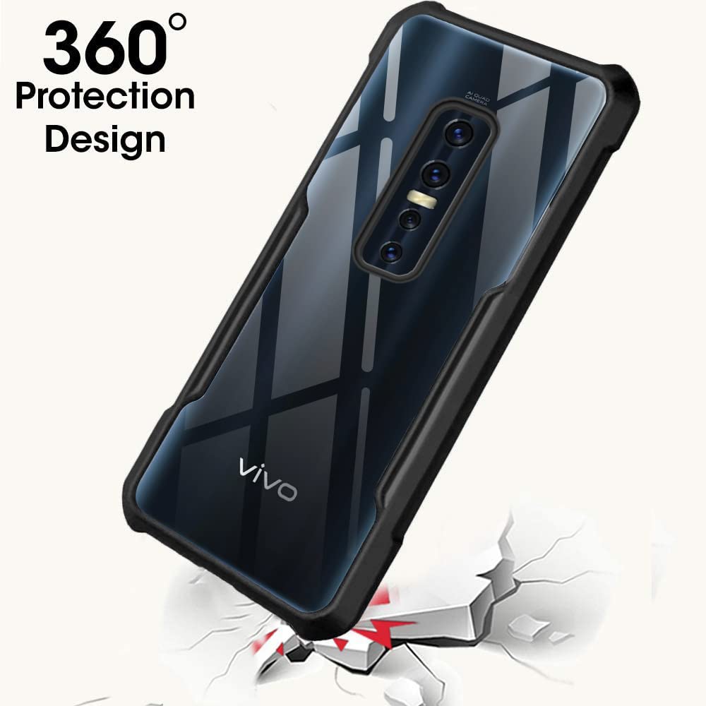VAKIBO Super Premium Black Border Transparent Case With Corner Protection & Camera Protection Suitable for Vivo V17 Pro