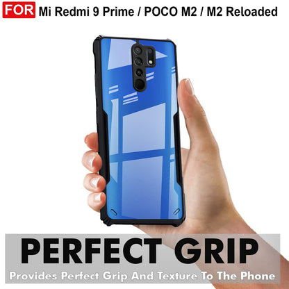 VAKIBO Super Premium Black Border Transparent Case With Corner Protection & Camera Protection Suitable for Mi Poco M2
