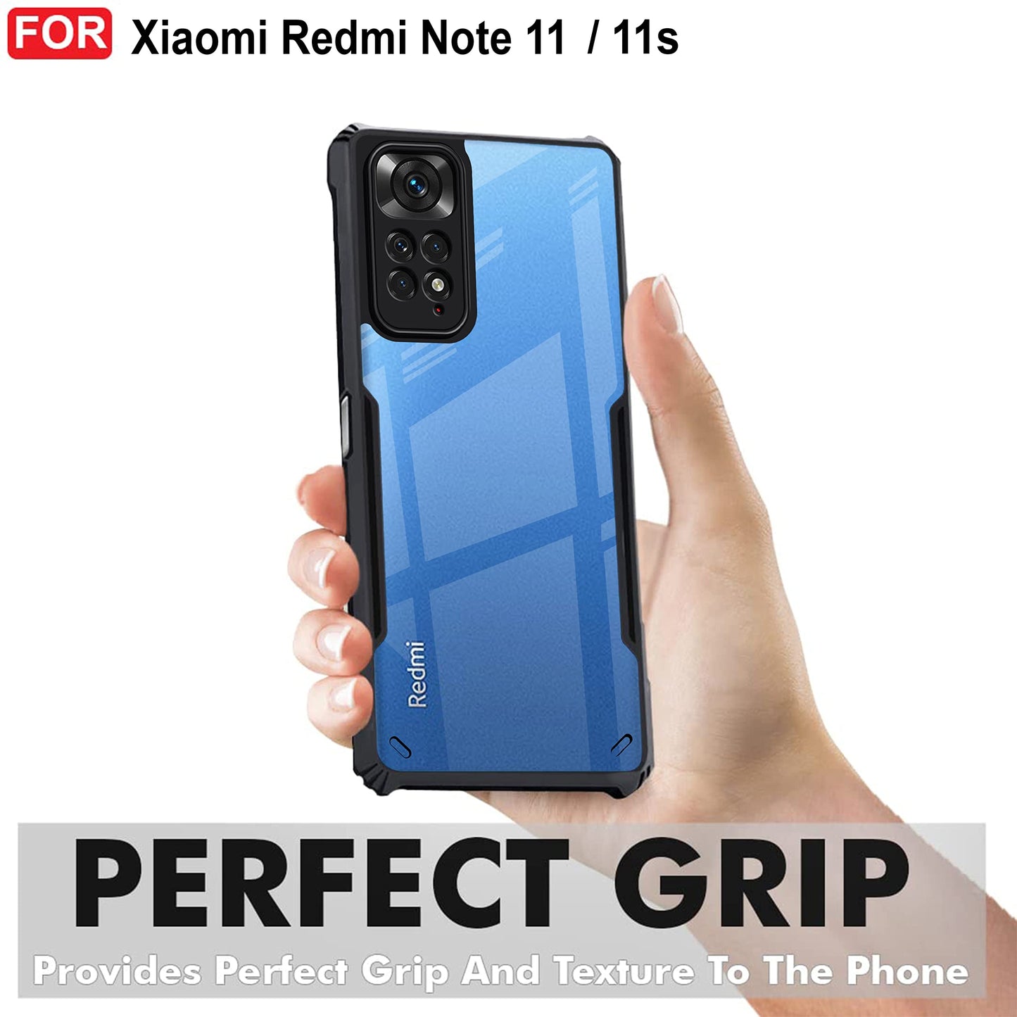 VAKIBO Super Premium Black Border Transparent Case With Corner Protection & Camera Protection Suitable for Mi Redmi Note 11s