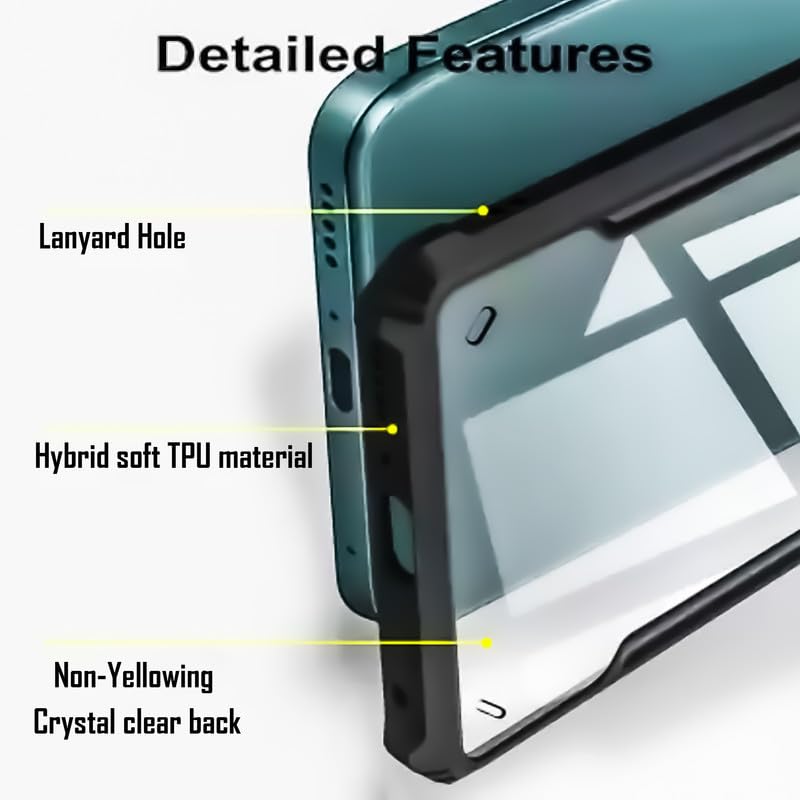 VAKIBO Super Premium Black Border Transparent Case With Corner Protection & Camera Protection Suitable for Moto G20
