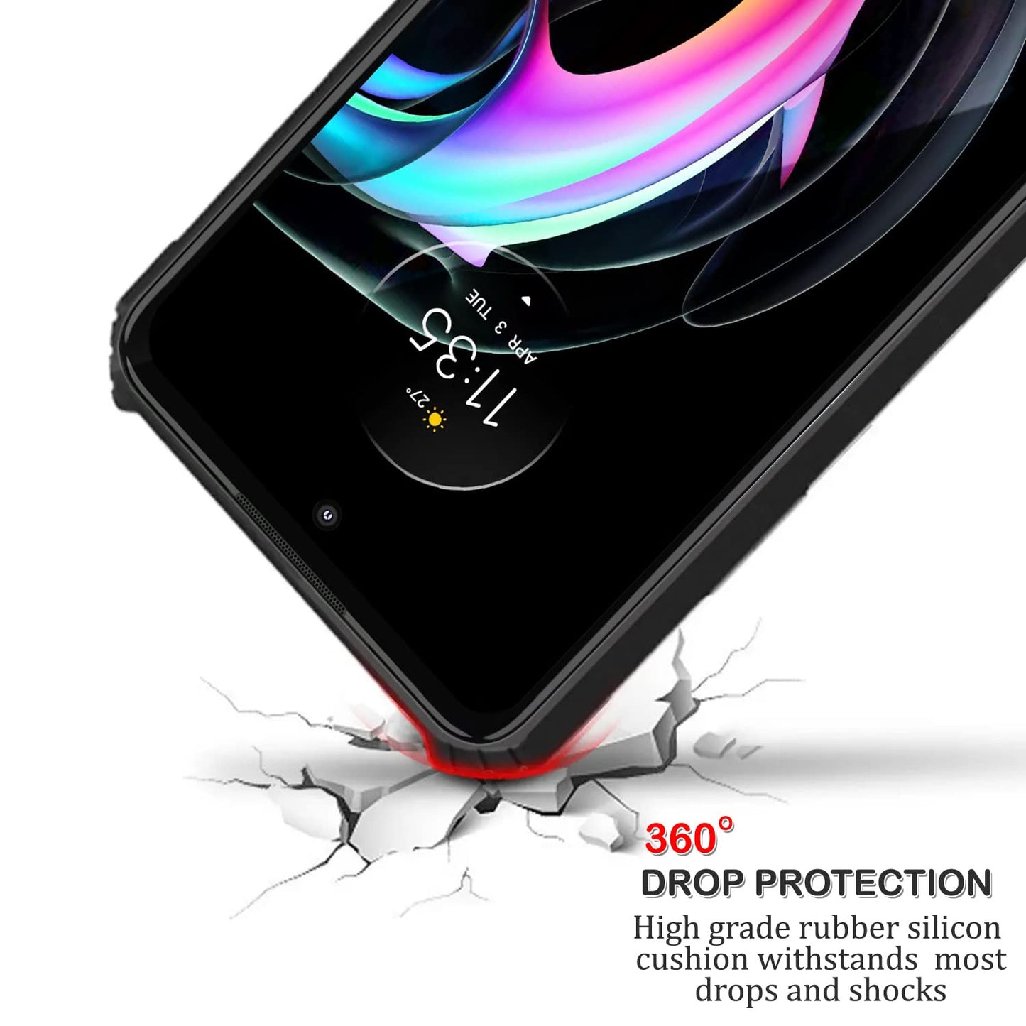 VAKIBO Super Premium Black Border Transparent Case With Corner Protection & Camera Protection Suitable for Moto G71