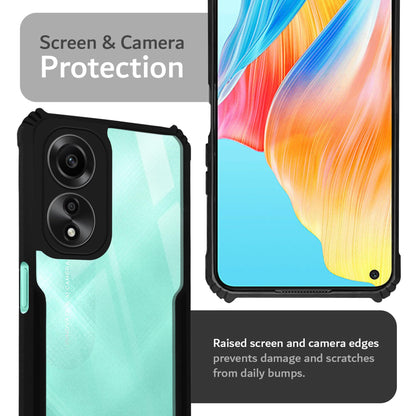 VAKIBO Super Premium Black Border Transparent Case With Corner Protection & Camera Protection Suitable for Oppo A78
