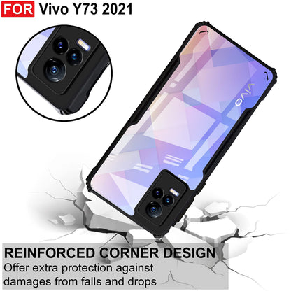 VAKIBO Super Premium Black Border Transparent Case With Corner Protection & Camera Protection Suitable for Vivo Y73