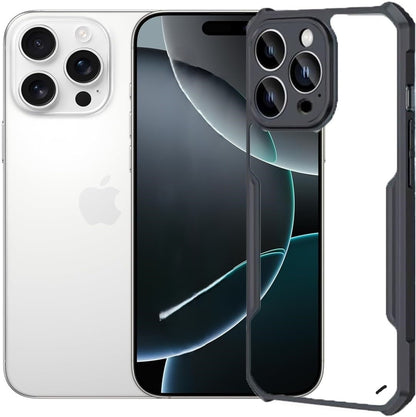 VAKIBO Best Selling Black and Transparent Coloured Made With Soft TPU and Acrylic Back Cover Case With 4 Corner and Camera Protection Suitable for iPhone 16 Pro Max