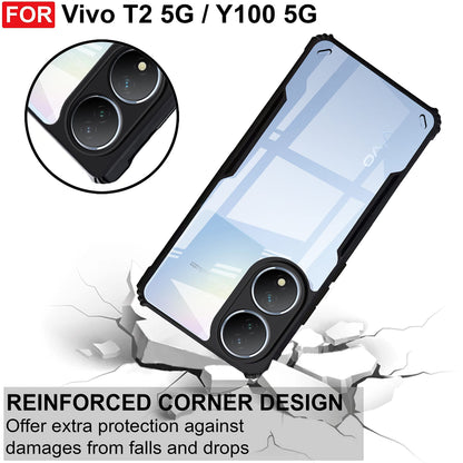VAKIBO Super Premium Black Border Transparent Case With Corner Protection & Camera Protection Suitable for Vivo Y100 5G