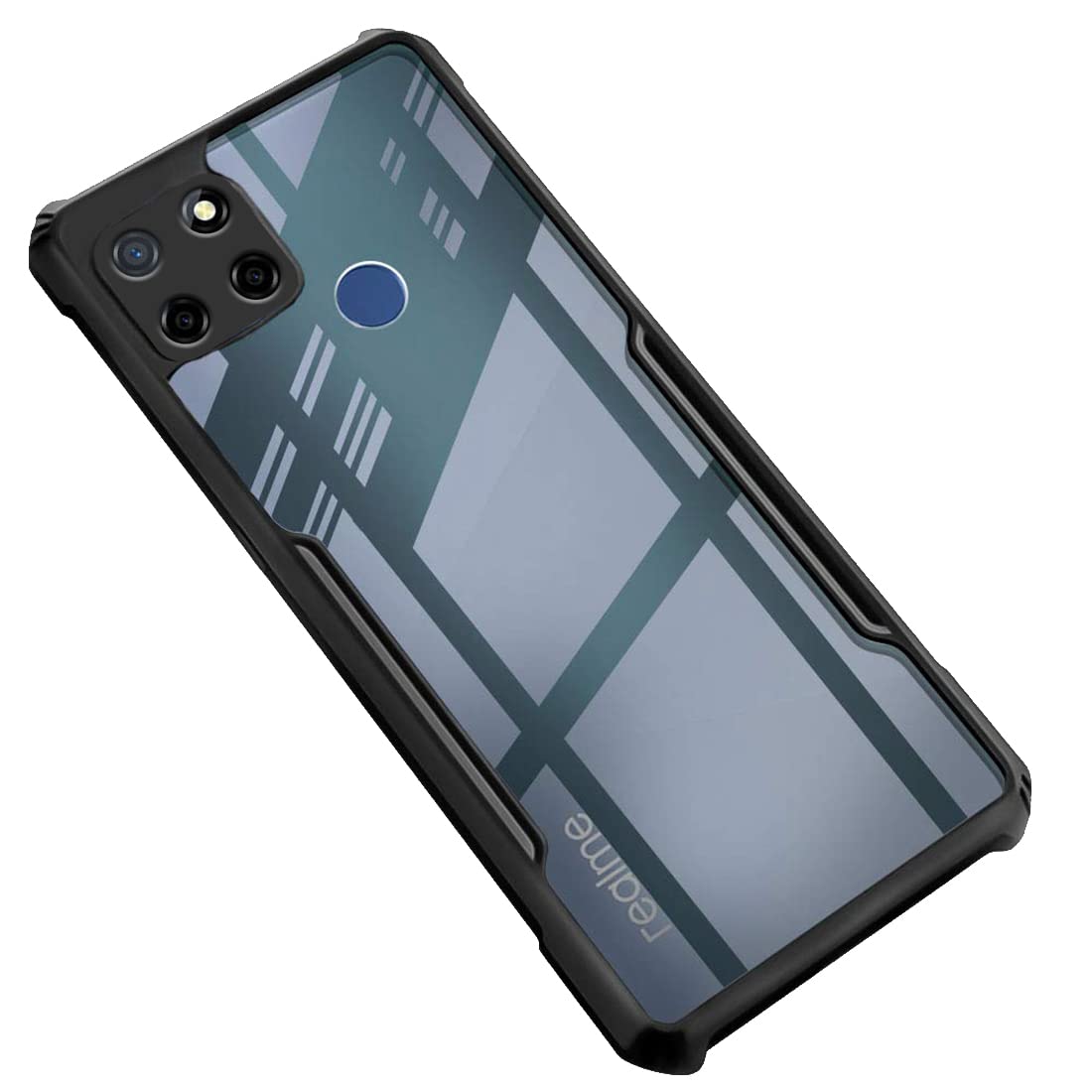 VAKIBO Super Premium Black Border Transparent Case With Corner Protection & Camera Protection Suitable for Realme C25s