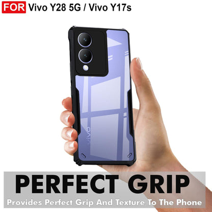 VAKIBO Super Premium Black Border Transparent Case With Corner Protection & Camera Protection Suitable for Vivo Y28 5G