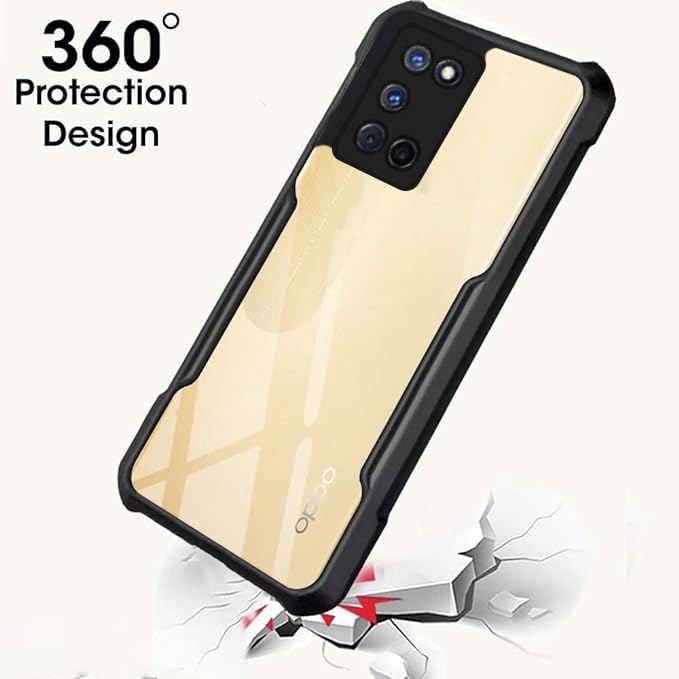 VAKIBO Super Premium Black Border Transparent Case With Corner Protection & Camera Protection Suitable for Oppo A92