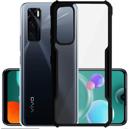 VAKIBO Super Premium Black Border Transparent Case With Corner Protection & Camera Protection Suitable for Vivo V20SE