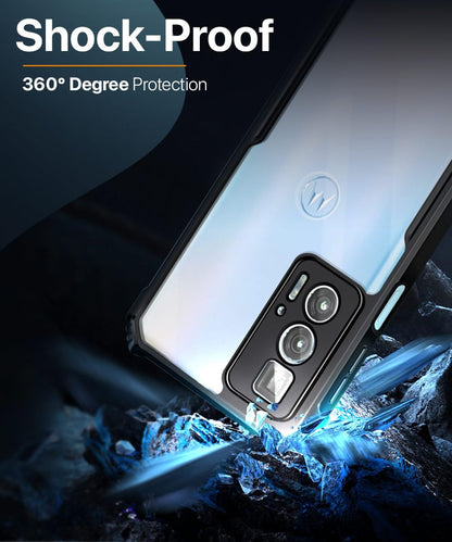 VAKIBO Super Premium Black Border Transparent Case With Corner Protection & Camera Protection Suitable for Moto Edge 20 Pro