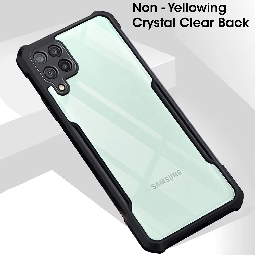 VAKIBO Super Premium Black Border Transparent Case With Corner Protection & Camera Protection Suitable for Samsung A22 5G