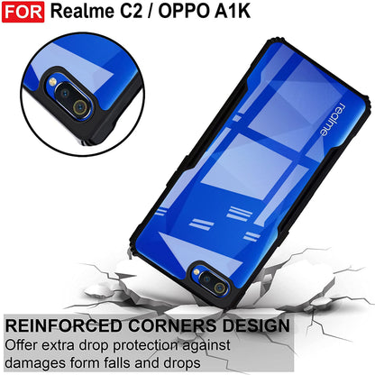 VAKIBO Super Premium Black Border Transparent Case With Corner Protection & Camera Protection Suitable for Oppo A1K