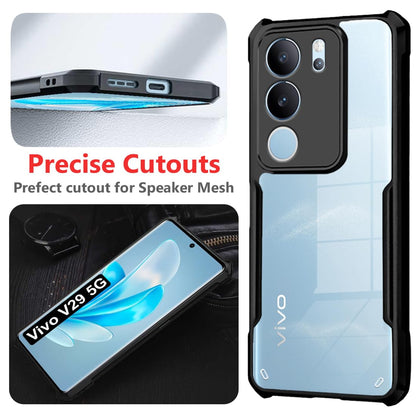 VAKIBO Super Premium Black Border Transparent Case With Corner Protection & Camera Protection Suitable for Vivo V29 Pro