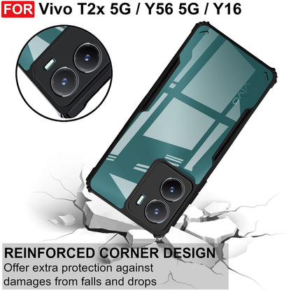 VAKIBO Super Premium Black Border Transparent Case With Corner Protection & Camera Protection Suitable for Vivo T2X 5G