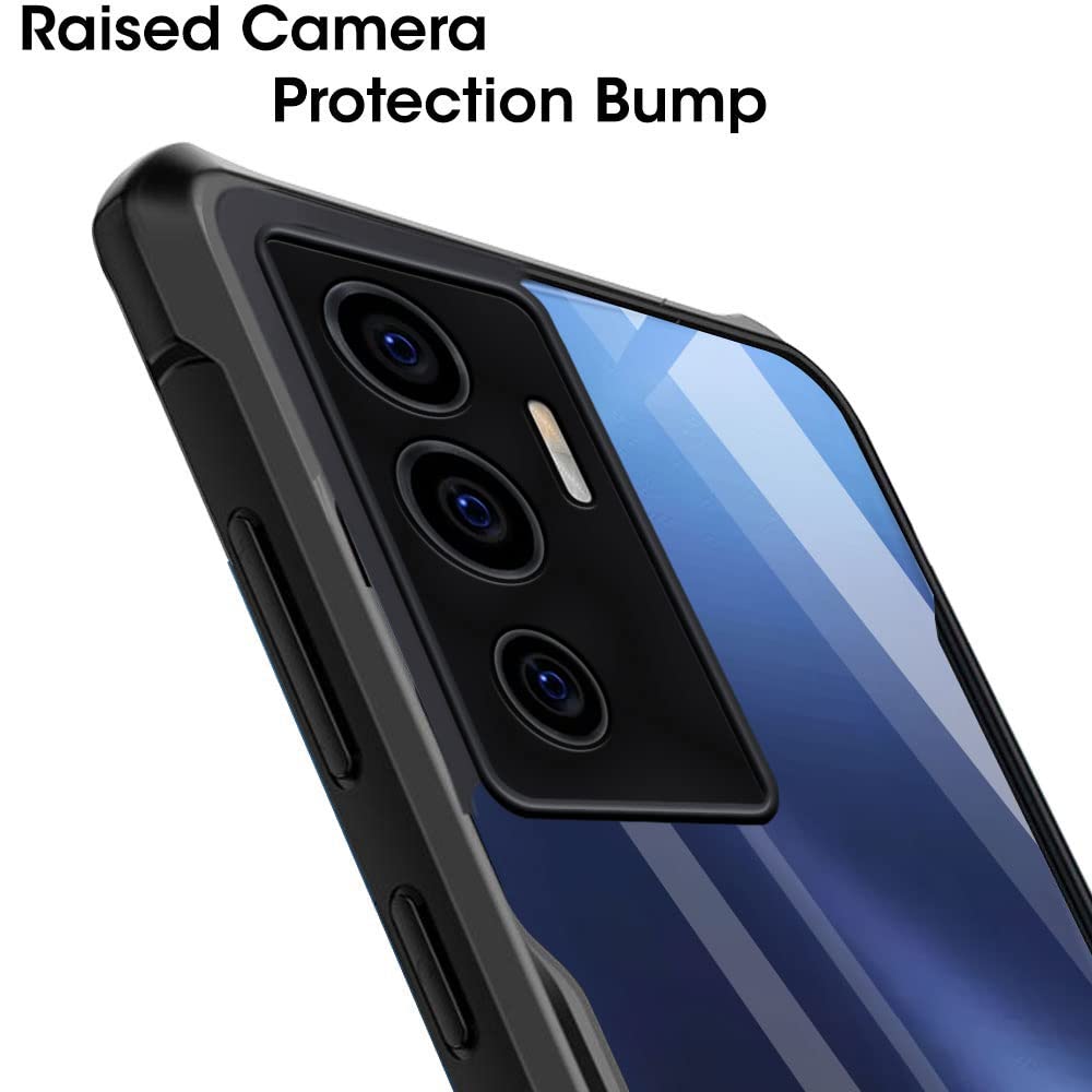 VAKIBO Super Premium Black Border Transparent Case With Corner Protection & Camera Protection Suitable for Vivo V23E 5G