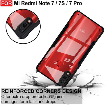 VAKIBO Super Premium Black Border Transparent Case With Corner Protection & Camera Protection Suitable for Mi Redmi Note 7S