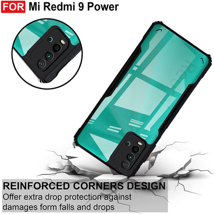 VAKIBO Super Premium Black Border Transparent Case With Corner Protection & Camera Protection Suitable for MI Redmi 9 Power
