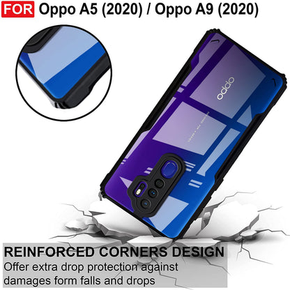 VAKIBO Super Premium Black Border Transparent Case With Corner Protection & Camera Protection Suitable for Oppo A9 2020
