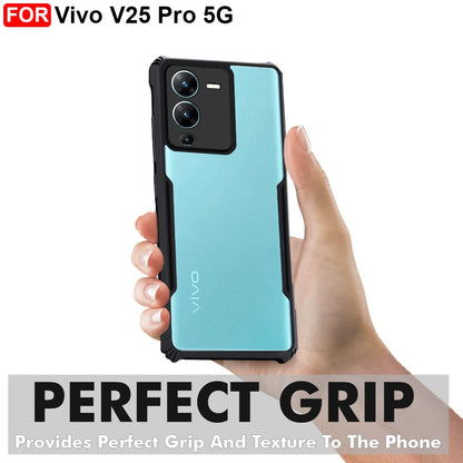 VAKIBO Super Premium Black Border Transparent Case With Corner Protection & Camera Protection Suitable for Vivo V25 Pro