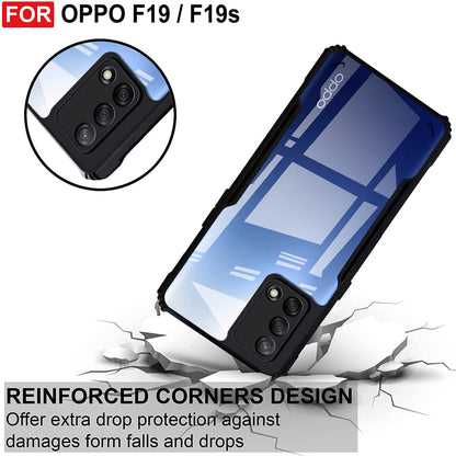 VAKIBO Super Premium Black Border Transparent Case With Corner Protection & Camera Protection Suitable for Oppo F19s