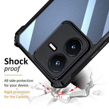 VAKIBO Super Premium Black Border Transparent Case With Corner Protection & Camera Protection Suitable for Vivo Y22s