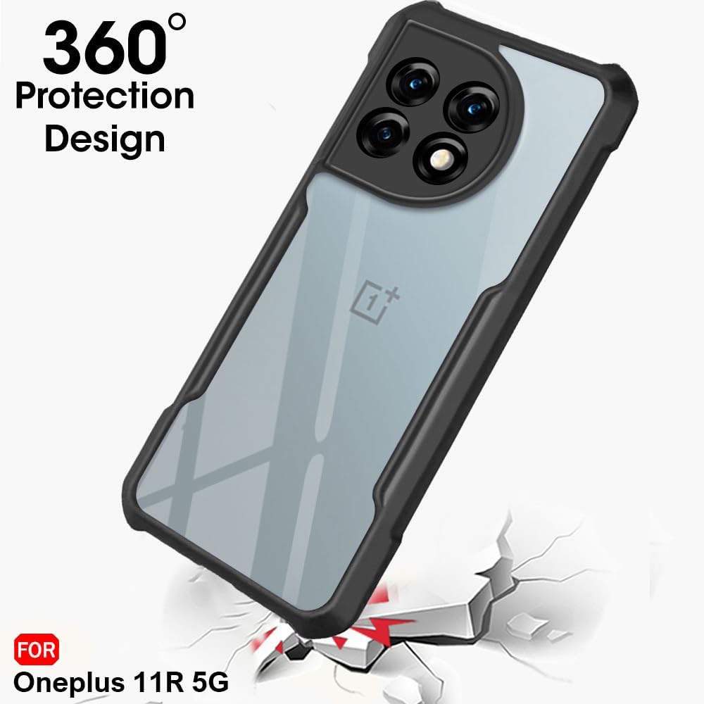 VAKIBO Super Premium Black Border Transparent Case With Corner Protection & Camera Protection Suitable for OnePlus Ace 2