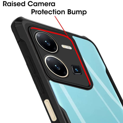 VAKIBO Super Premium Black Border Transparent Case With Corner Protection & Camera Protection Suitable for Vivo Y35