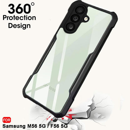 VAKIBO Best Selling Black and Transparent Coloured Made With Soft TPU and Acrylic Back Cover Case With 4 Corner and Camera Protection Suitable for Samsung Galaxy M56