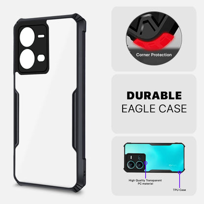 VAKIBO Super Premium Black Border Transparent Case With Corner Protection & Camera Protection Suitable for Vivo V25
