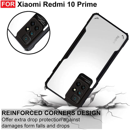 VAKIBO Super Premium Black Border Transparent Case With Corner Protection & Camera Protection Suitable for Mi Redmi 10 Prime