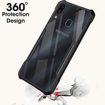 VAKIBO Super Premium Black Border Transparent Case With Corner Protection & Camera Protection Suitable for Samsung A30