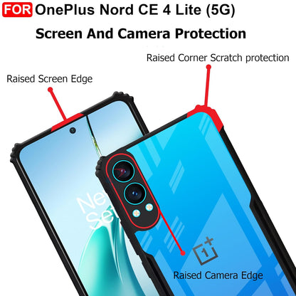 VAKIBO Best Selling Black and Transparent Coloured Made With Soft TPU and Acrylic Back Cover Case With 4 Corner and Camera Protection Suitable for OnePlus Nord CE4 Lite