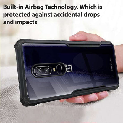 VAKIBO Super Premium Black Border Transparent Case With Corner Protection & Camera Protection Suitable for OnePlus 6