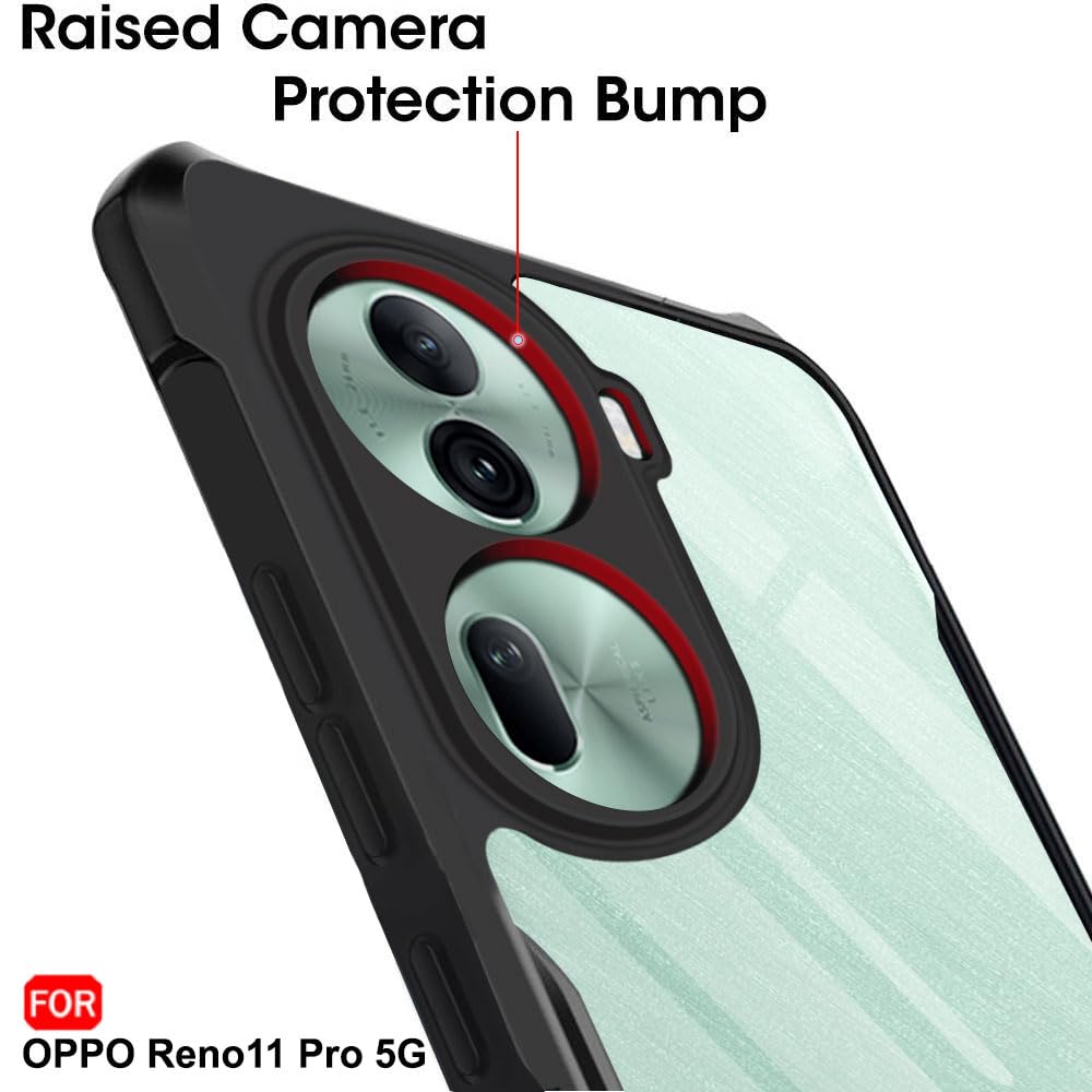 VAKIBO Super Premium Black Border Transparent Case With Corner Protection & Camera Protection Suitable for Oppo Reno 11 Pro