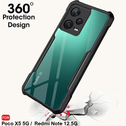 VAKIBO Super Premium Black Border Transparent Case With Corner Protection & Camera Protection Suitable for Mi Redmi Note 12 5G