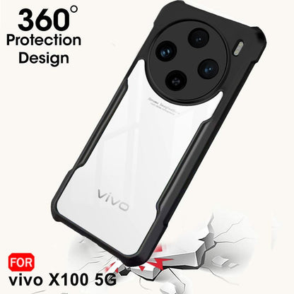 VAKIBO Super Premium Black Border Transparent Case With Corner Protection & Camera Protection Suitable for Vivo X100