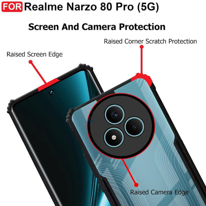 VAKIBO Super Premium Black Border Transparent Case With Corner Protection & Camera Protection Suitable for Realme Narzo 80 Pro