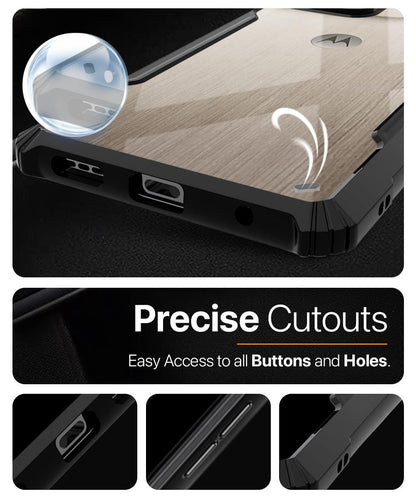 VAKIBO Super Premium Black Border Transparent Case With Corner Protection & Camera Protection Suitable for Moto Edge 50 Ultra